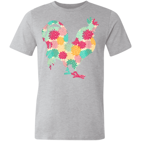 Chicken Rooster Dahlia Flower Farm Animal T-Shirt Gift